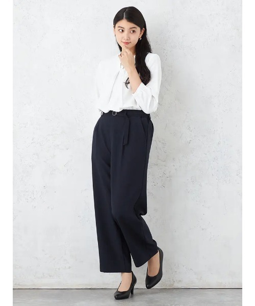 HARUYAMA（ハルヤマ）の「2WAYアクセ付きスキッパーブラウス カットソー ソフィーチェ 通年 【SOFFICE】（シャツ/ブラウス・レディース・ブルー/ライトグレー/オフホワイト・S/LL/M/L）」の8枚目の写真
