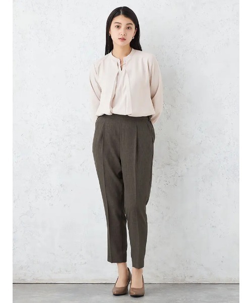 HARUYAMA（ハルヤマ）の「2WAYアクセ付きスキッパーブラウス カットソー ソフィーチェ 通年 【SOFFICE】（シャツ/ブラウス・レディース・ブルー/ライトグレー/オフホワイト・S/LL/M/L）」の6枚目の写真