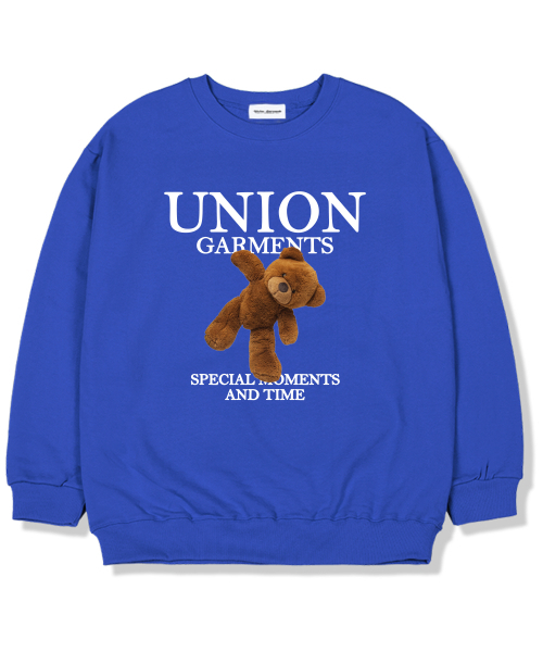 Union Garments(ユニオンガーメンツ)の「モーメント 裏起毛 オーバーサイズ スウェットシャツ ブルー(スウェット・レディース・その他・L/XL/XXL)」の1枚目の写真