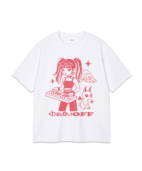 RANDOMOFF(ランダムオフ)の「PIXEL SYNTH KID OVER FIT T-SHIRT (3color)(Tシャツ/カットソー・メンズ・ホワイト/ブラック/ネイビー・SMALL/MEDIUM/LARGE/X-LARGE)」の2枚目の写真
