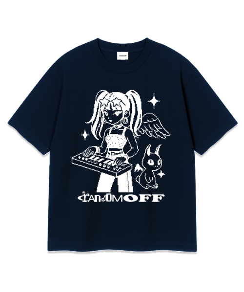 RANDOMOFF(ランダムオフ)の「PIXEL SYNTH KID OVER FIT T-SHIRT (3color)(Tシャツ/カットソー・メンズ・ホワイト/ブラック/ネイビー・SMALL/MEDIUM/LARGE/X-LARGE)」の6枚目の写真