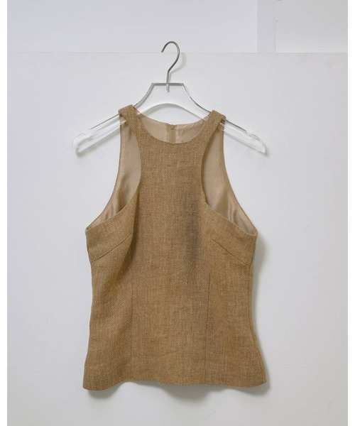 TODAYFUL（トゥデイフル）の「Linen Americansleeve Tops 12610425（タンクトップ・レディース・ブラック/オフホワイト/ベージュ・FREE）」の2枚目の写真