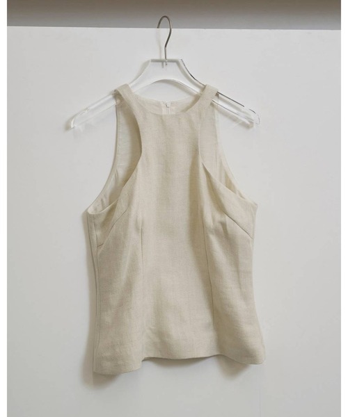 TODAYFUL（トゥデイフル）の「Linen Americansleeve Tops 12610425（タンクトップ・レディース・ブラック/オフホワイト/ベージュ・FREE）」の3枚目の写真
