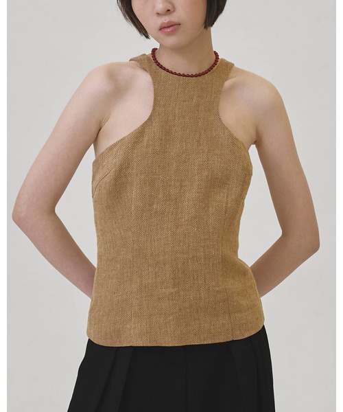 TODAYFUL（トゥデイフル）の「Linen Americansleeve Tops 12610425（タンクトップ・レディース・ブラック/オフホワイト/ベージュ・FREE）」の10枚目の写真
