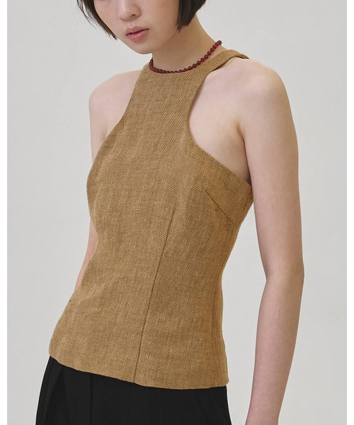 TODAYFUL（トゥデイフル）の「Linen Americansleeve Tops 12610425（タンクトップ・レディース・ブラック/オフホワイト/ベージュ・FREE）」の11枚目の写真