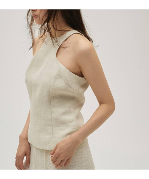 TODAYFUL（トゥデイフル）の「Linen Americansleeve Tops 12610425（タンクトップ・レディース・ブラック/オフホワイト/ベージュ・FREE）」の7枚目の写真