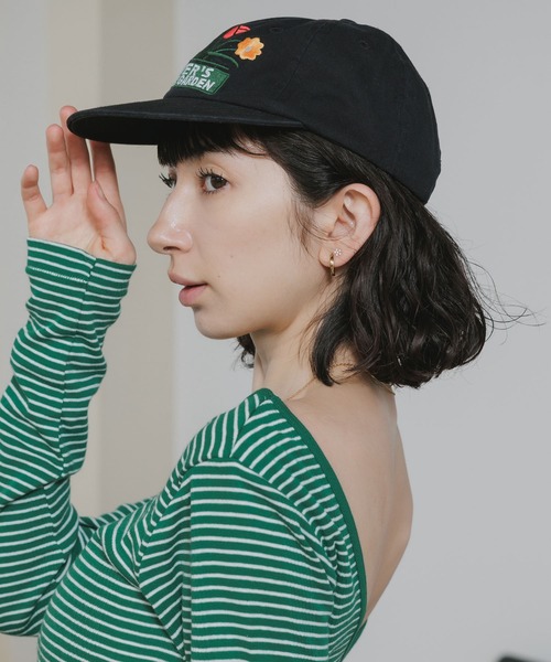 Chick（チック）の「Flower Design Flat-Brim 6-Panel Cotton Cap / フラワーデザイン フラットバイザー 6パネル コットンキャップ 2026年 夏 夏服（キャップ・レディース・ライトグレー/ブラック・FREE）」の13枚目の写真