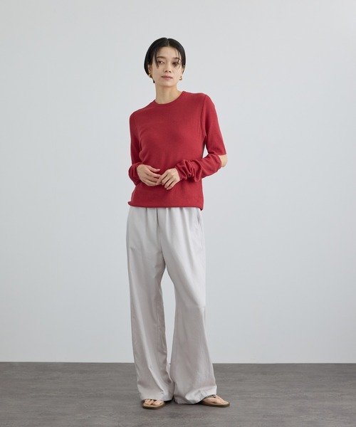 SALON adam et rope'(サロン アダム エ ロペ)の「LOTUS アームカバーTシャツ(Tシャツ/カットソー・レディース・ブラウン/レッド/オフホワイト・FREE)」の11枚目の写真