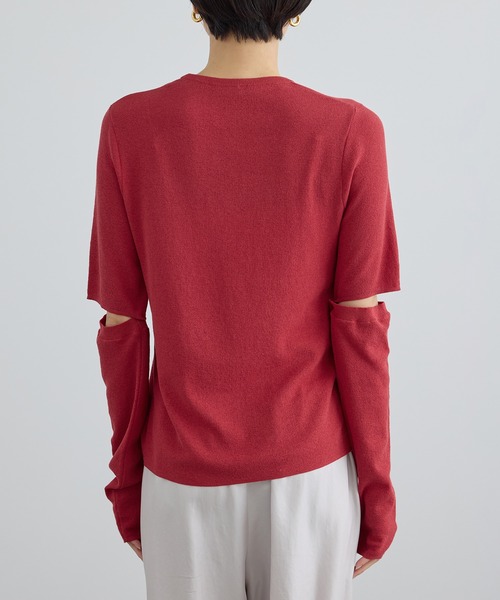 SALON adam et rope'(サロン アダム エ ロペ)の「LOTUS アームカバーTシャツ(Tシャツ/カットソー・レディース・ブラウン/レッド/オフホワイト・FREE)」の14枚目の写真