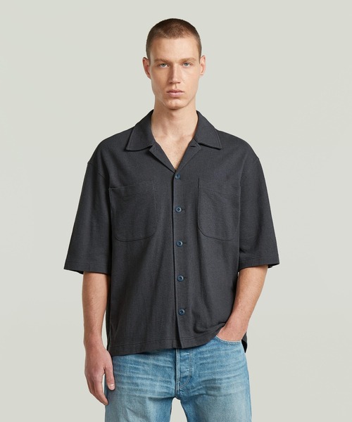 G-STAR（ジースター）の「Relaxed Tailored Jersey Shirt/リラックステーラードジャージーシャツ（シャツ/ブラウス・メンズ・グレー系その他/グリーン系その他・X-SMALL/X-LARGE/LARGE/MEDIUM/SMALL）」の2枚目の写真
