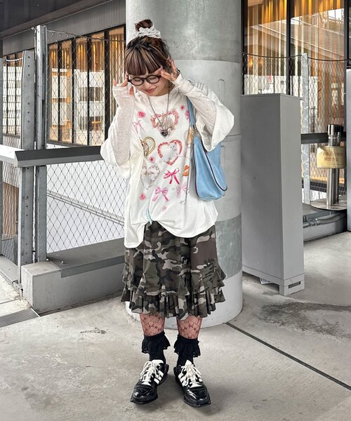 CIAOPANIC（チャオパニック）の「わんにゃんぴょんBIGTee（Tシャツ/カットソー・レディース・ホワイト系その他2/ホワイト系その他・ONE SIZE）」の7枚目の写真