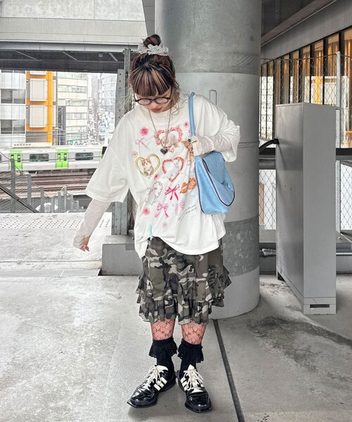CIAOPANIC（チャオパニック）の「わんにゃんぴょんBIGTee（Tシャツ/カットソー・レディース・ホワイト系その他2/ホワイト系その他・ONE SIZE）」の6枚目の写真