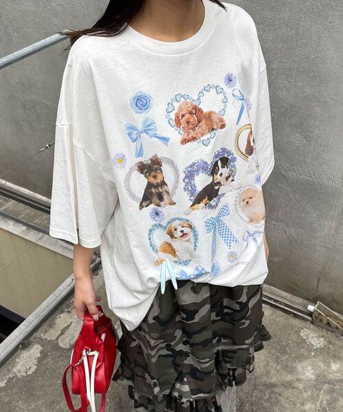 CIAOPANIC（チャオパニック）の「わんにゃんぴょんBIGTee（Tシャツ/カットソー・レディース・ホワイト系その他2/ホワイト系その他・ONE SIZE）」の14枚目の写真