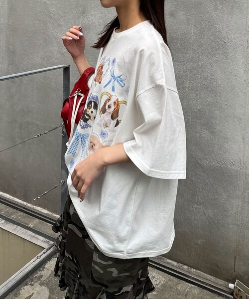 CIAOPANIC（チャオパニック）の「わんにゃんぴょんBIGTee（Tシャツ/カットソー・レディース・ホワイト系その他2/ホワイト系その他・ONE SIZE）」の13枚目の写真