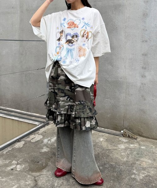 CIAOPANIC（チャオパニック）の「わんにゃんぴょんBIGTee（Tシャツ/カットソー・レディース・ホワイト系その他2/ホワイト系その他・ONE SIZE）」の11枚目の写真