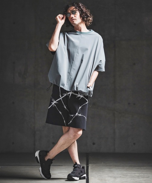 GLIMCLAP(グリムクラップ)の「mp14928- Barbed Wire Jacquard Knit Shorts ニットショートパンツ(202-038-gls-cg)(その他パンツ・メンズ・キナリ/チャコールグレー/ブラック/ミックスグレー・S/M/L)」の7枚目の写真