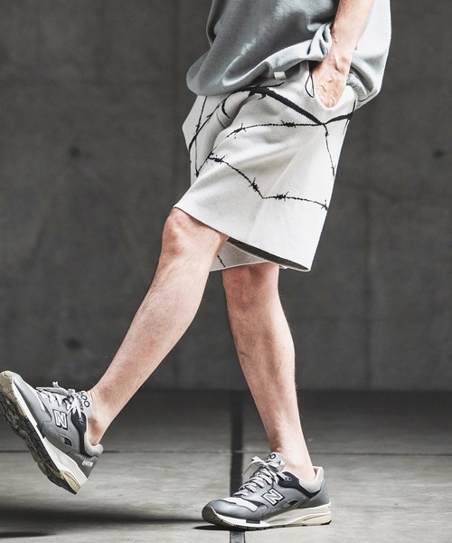 GLIMCLAP(グリムクラップ)の「mp14928- Barbed Wire Jacquard Knit Shorts ニットショートパンツ(202-038-gls-cg)(その他パンツ・メンズ・キナリ/チャコールグレー/ブラック/ミックスグレー・S/M/L)」の11枚目の写真