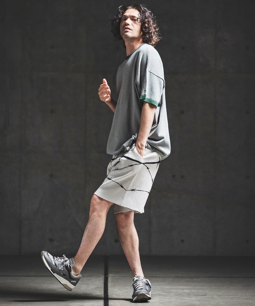 GLIMCLAP(グリムクラップ)の「mp14928- Barbed Wire Jacquard Knit Shorts ニットショートパンツ(202-038-gls-cg)(その他パンツ・メンズ・キナリ/チャコールグレー/ブラック/ミックスグレー・S/M/L)」の13枚目の写真