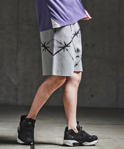 GLIMCLAP(グリムクラップ)の「mp14928- Barbed Wire Jacquard Knit Shorts ニットショートパンツ(202-038-gls-cg)(その他パンツ・メンズ・キナリ/チャコールグレー/ブラック/ミックスグレー・S/M/L)」の15枚目の写真
