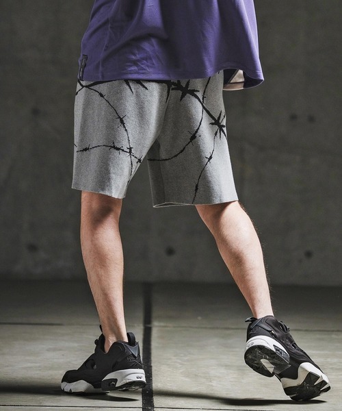 GLIMCLAP(グリムクラップ)の「mp14928- Barbed Wire Jacquard Knit Shorts ニットショートパンツ(202-038-gls-cg)(その他パンツ・メンズ・キナリ/チャコールグレー/ブラック/ミックスグレー・S/M/L)」の16枚目の写真