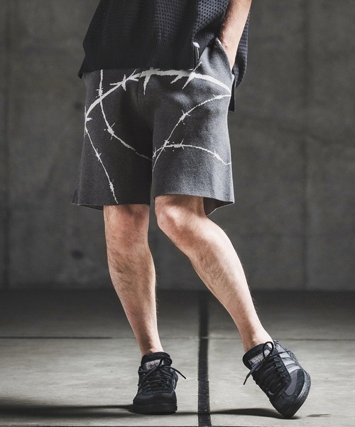 GLIMCLAP(グリムクラップ)の「mp14928- Barbed Wire Jacquard Knit Shorts ニットショートパンツ(202-038-gls-cg)(その他パンツ・メンズ・キナリ/チャコールグレー/ブラック/ミックスグレー・S/M/L)」の21枚目の写真