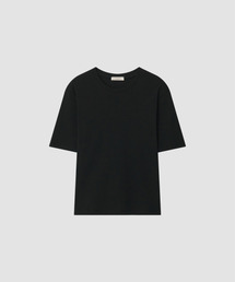 Loft Ribbed Round T_Black