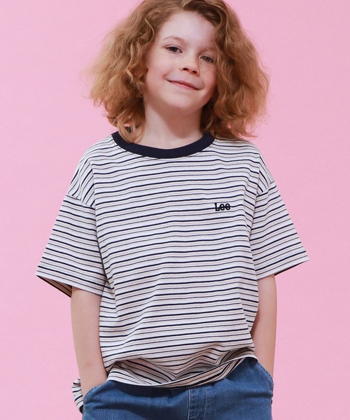 Lee（リー）の「Lee/リー【110-150cm】キッズ LeeマルチボーダーTシャツ（Tシャツ/カットソー・キッズ・ブラウン/チャコール/ネイビー・110/130/140/150/120）」の3枚目の写真