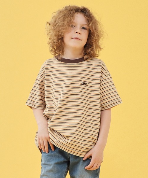 Lee（リー）の「Lee/リー【110-150cm】キッズ LeeマルチボーダーTシャツ（Tシャツ/カットソー・キッズ・ブラウン/チャコール/ネイビー・110/130/140/150/120）」の4枚目の写真