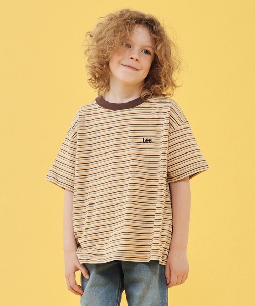 Lee（リー）の「Lee/リー【110-150cm】キッズ LeeマルチボーダーTシャツ（Tシャツ/カットソー・キッズ・ブラウン/チャコール/ネイビー・110/130/140/150/120）」の5枚目の写真