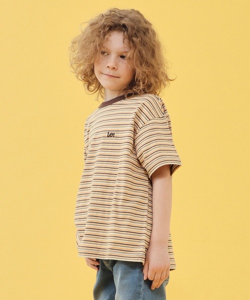 Lee（リー）の「Lee/リー【110-150cm】キッズ LeeマルチボーダーTシャツ（Tシャツ/カットソー・キッズ・ブラウン/チャコール/ネイビー・110/130/140/150/120）」の6枚目の写真