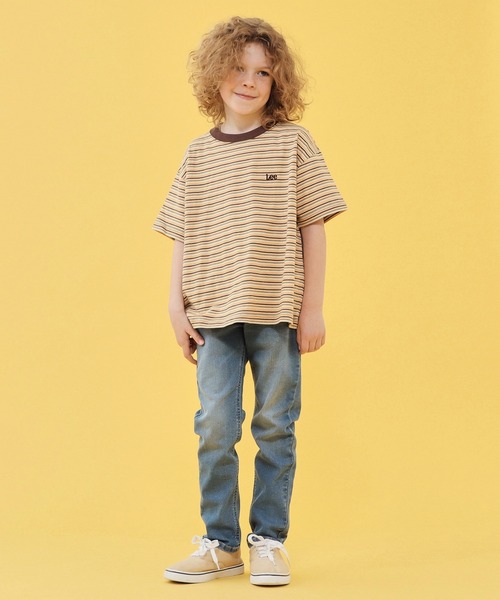 Lee（リー）の「Lee/リー【110-150cm】キッズ LeeマルチボーダーTシャツ（Tシャツ/カットソー・キッズ・ブラウン/チャコール/ネイビー・110/130/140/150/120）」の9枚目の写真