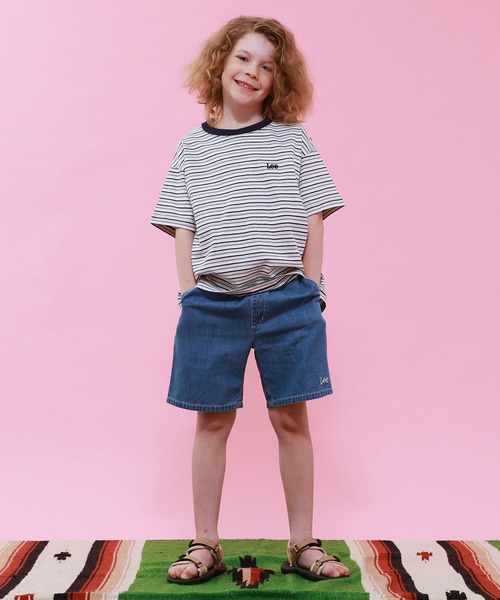 Lee（リー）の「Lee/リー【110-150cm】キッズ LeeマルチボーダーTシャツ（Tシャツ/カットソー・キッズ・ブラウン/チャコール/ネイビー・110/130/140/150/120）」の11枚目の写真