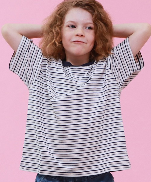 Lee（リー）の「Lee/リー【110-150cm】キッズ LeeマルチボーダーTシャツ（Tシャツ/カットソー・キッズ・ブラウン/チャコール/ネイビー・110/130/140/150/120）」の12枚目の写真