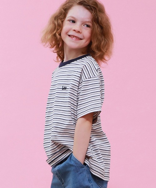 Lee（リー）の「Lee/リー【110-150cm】キッズ LeeマルチボーダーTシャツ（Tシャツ/カットソー・キッズ・ブラウン/チャコール/ネイビー・110/130/140/150/120）」の13枚目の写真