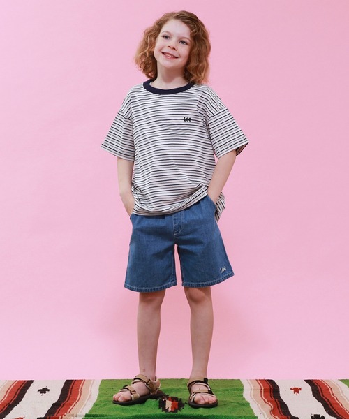 Lee（リー）の「Lee/リー【110-150cm】キッズ LeeマルチボーダーTシャツ（Tシャツ/カットソー・キッズ・ブラウン/チャコール/ネイビー・110/130/140/150/120）」の19枚目の写真