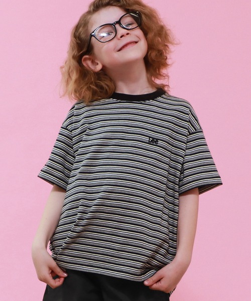 Lee（リー）の「Lee/リー【110-150cm】キッズ LeeマルチボーダーTシャツ（Tシャツ/カットソー・キッズ・ブラウン/チャコール/ネイビー・110/130/140/150/120）」の21枚目の写真
