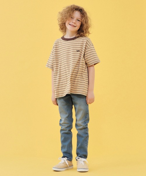 Lee（リー）の「Lee/リー【110-150cm】キッズ LeeマルチボーダーTシャツ（Tシャツ/カットソー・キッズ・ブラウン/チャコール/ネイビー・110/130/140/150/120）」の8枚目の写真