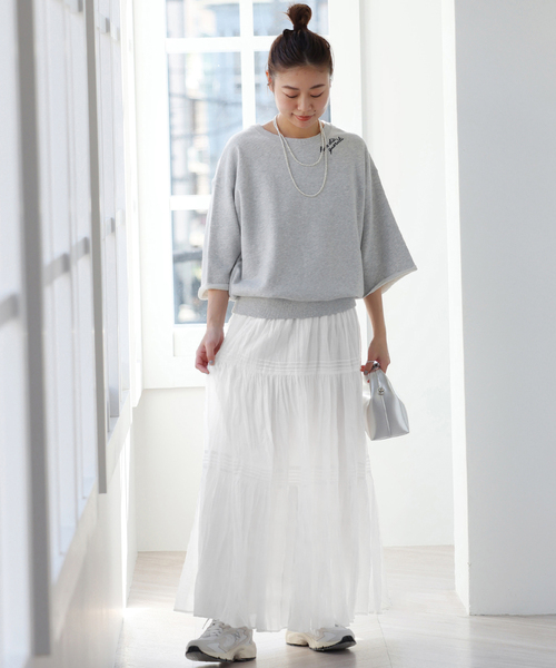 JOURNAL STANDARD relume（ジャーナルスタンダード　レリューム）の「《WEB限定追加2》コットンボイルクリンクルティアードスカート（スカート・レディース・ブラック/ブラウン/ホワイト・FREE）」の12枚目の写真