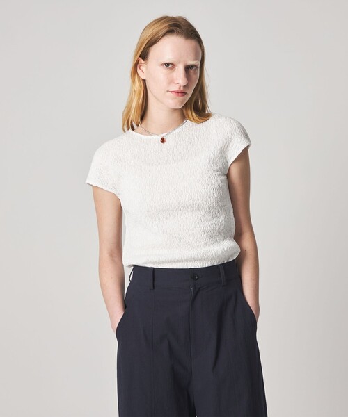 Steven Alan（スティーブンアラン）の「＜Steven Alan＞クルーネック プルオーバー（Tシャツ/カットソー・レディース・オフホワイト/ダークブラウン/ブラック・FREE）」の6枚目の写真