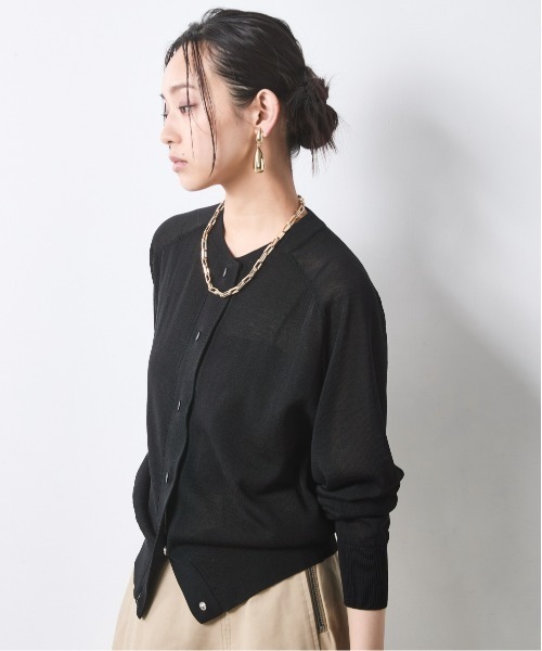 CHIC STYLE(シックスタイル)の「シアーニットブルゾン<大きいサイズ有>シックスタイル(スウェット・レディース・グレー/モカ/ブラック・L/M/3L/LL/5L/4L)」の12枚目の写真