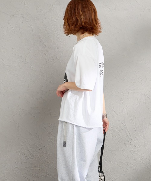 FUNG（ファング）の「[FUNG/ファング] GIVE PEACE カットオフ プリントTシャツ（Tシャツ/カットソー・レディース・ブラック/ホワイト・M）」の7枚目の写真