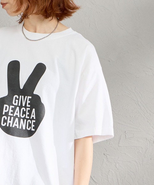 FUNG（ファング）の「[FUNG/ファング] GIVE PEACE カットオフ プリントTシャツ（Tシャツ/カットソー・レディース・ブラック/ホワイト・M）」の12枚目の写真