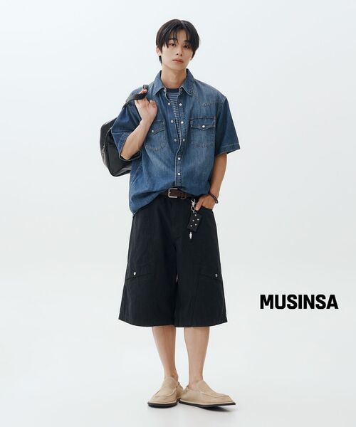 MUSINSA STANDARD（ムシンサスタンダード）の「デニム半袖ウェスタンシャツ[ミディアムインディゴ]（シャツ/ブラウス・メンズ・その他・SMALL/MEDIUM/LARGE/X-LARGE/2XL）」の8枚目の写真