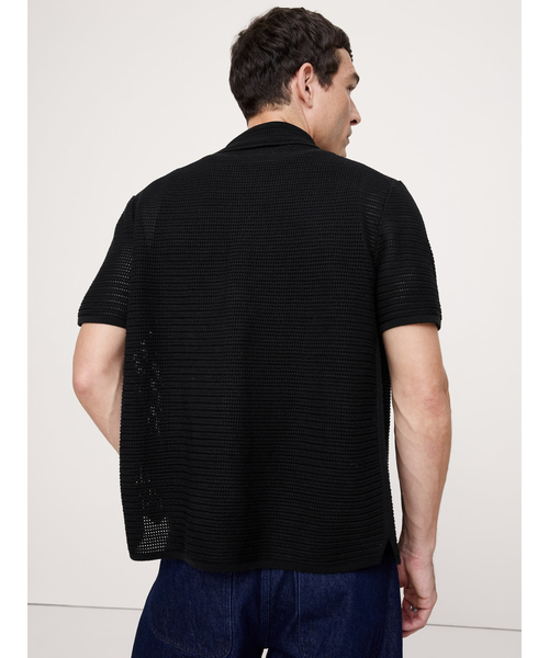 Banana Republic(バナナリパブリック)の「コットン メッシュ ポロ カーディガン(カーディガン/ボレロ・メンズ・ブラック/イエロー・S/M/L/XL)」の3枚目の写真