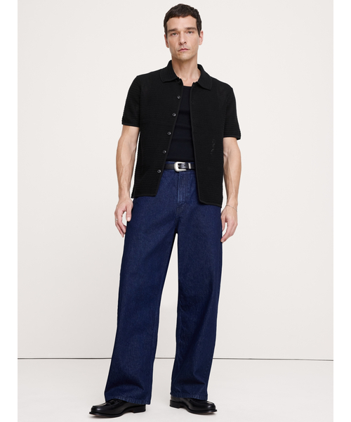 Banana Republic(バナナリパブリック)の「コットン メッシュ ポロ カーディガン(カーディガン/ボレロ・メンズ・ブラック/イエロー・S/M/L/XL)」の4枚目の写真