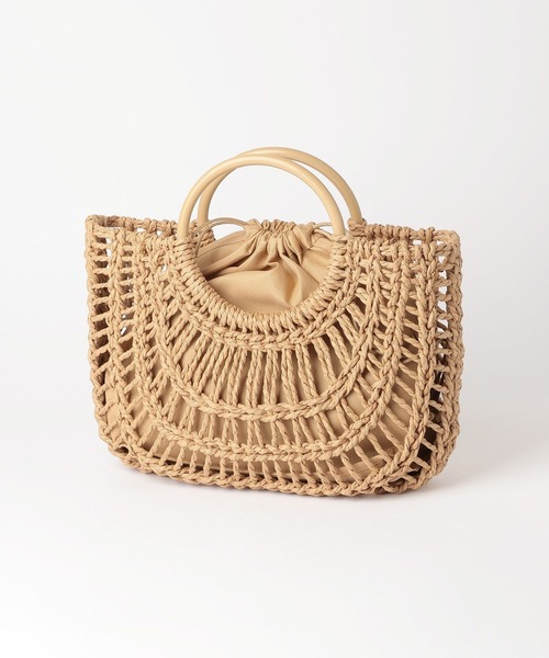 mysty woman（ミスティウーマン）の「ラウンドメッシュバスケットBAG 867657（かごバッグ・レディース・ブラウン/ナチュラル・FREE）」の8枚目の写真
