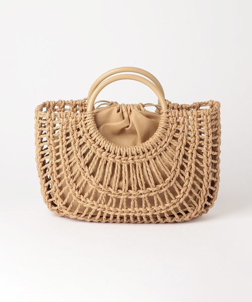 mysty woman（ミスティウーマン）の「ラウンドメッシュバスケットBAG 867657（かごバッグ・レディース・ブラウン/ナチュラル・FREE）」の10枚目の写真
