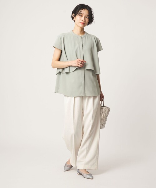 green label relaxing（グリーンレーベルリラクシング）の「［size SHORT/TALLあり］2タック ワイド パンツ ホワイト（その他パンツ・レディース・ホワイト・SHORT/36/38/40/TALL）」の5枚目の写真