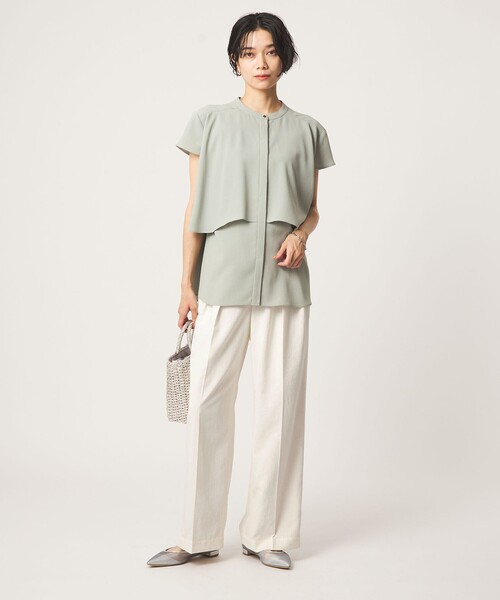 green label relaxing（グリーンレーベルリラクシング）の「［size SHORT/TALLあり］2タック ワイド パンツ ホワイト（その他パンツ・レディース・ホワイト・SHORT/36/38/40/TALL）」の6枚目の写真