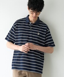 coen | ＜父の日ギフトにもおすすめ＞【接触冷感】カノコアニマルシシュウボーダーポロシャツ(ポロシャツ)